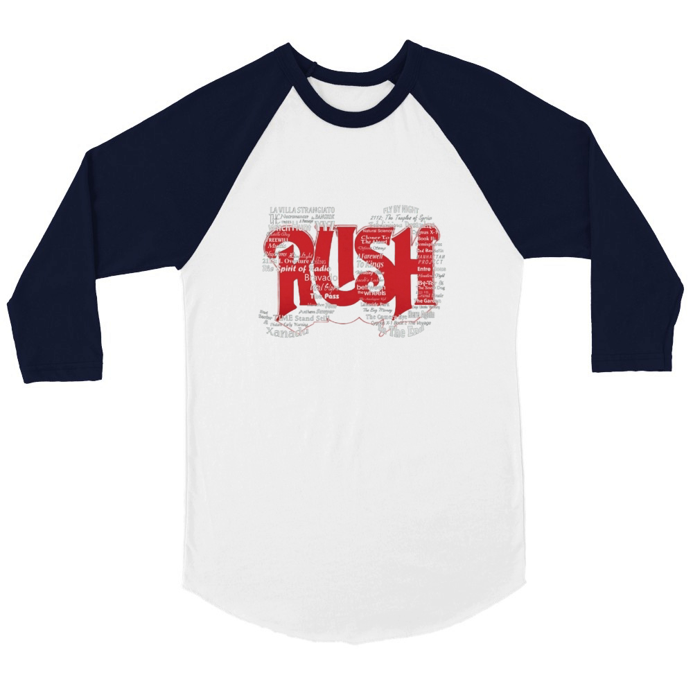 Top 50 songs of Rush band Unisex ¾ sleeve Raglan T-shirt