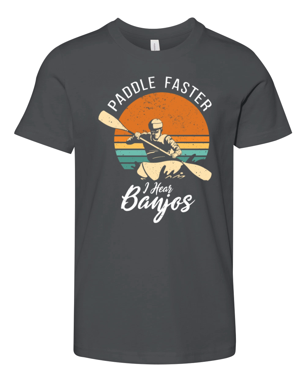 Paddle Faster I Hear Banjos Camping Kayak Youth Unisex Jersey Tee