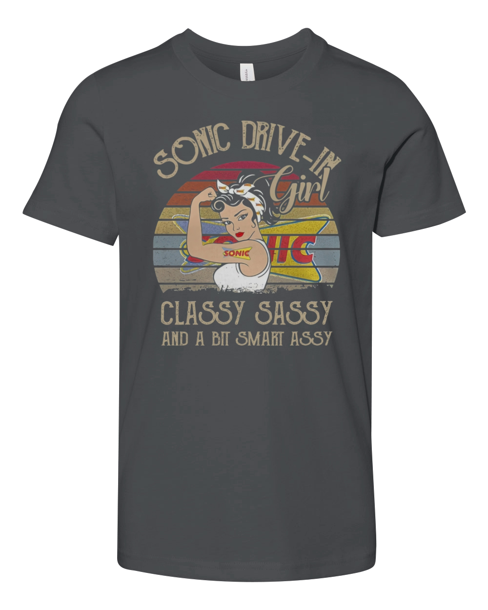 Sonic Drive In Girl Classy Sassy And A Bit Smart Assy Vintage shirt Youth Unisex Jersey Tee