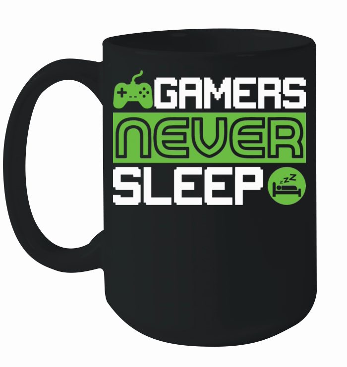 Vintage Gamers Funny Games Never Sleep Ceramic Mug