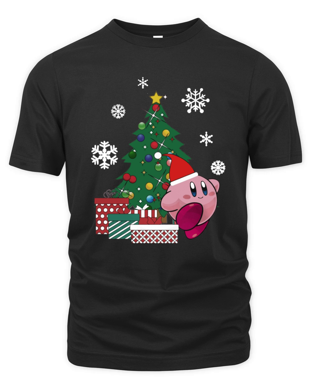 Kirby Around The Christmas Tree Organic Unisex T-shirt