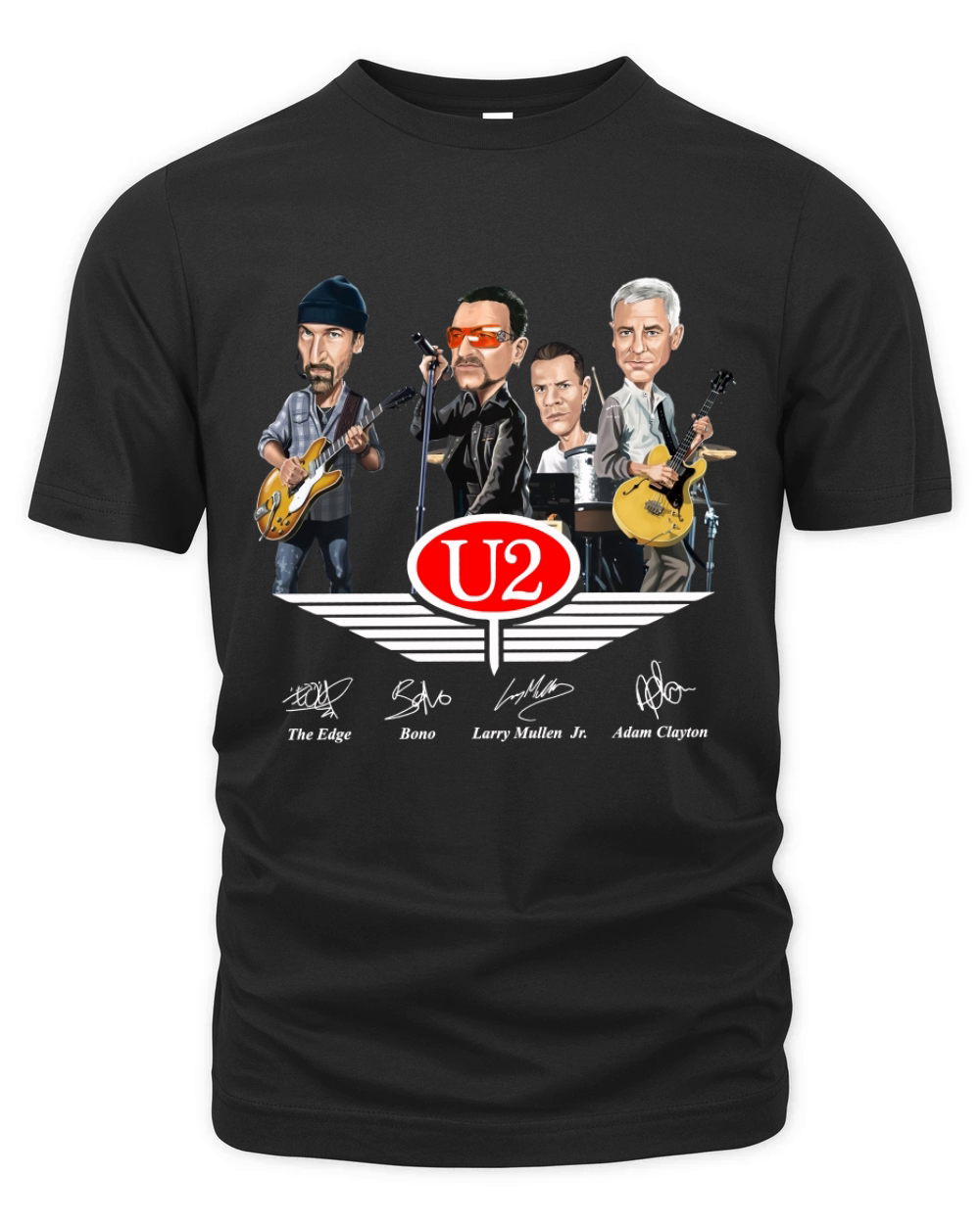 U2 signatures Larry Mullen Jr The Edge Bono Adam Clayton shirt Organic Unisex T-shirt