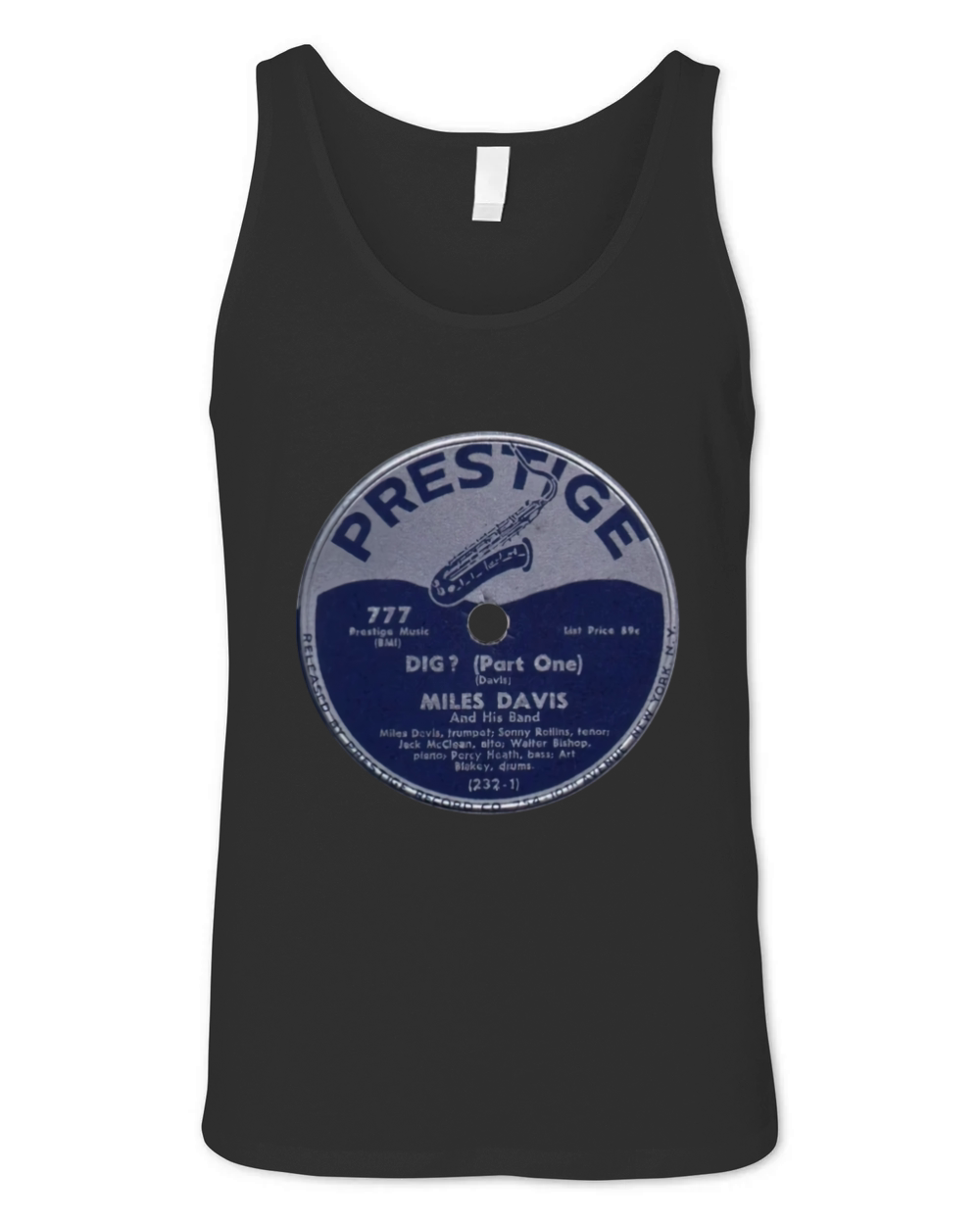 Miles Davis 78 RPM Record Label Unisex Jersey Tank
