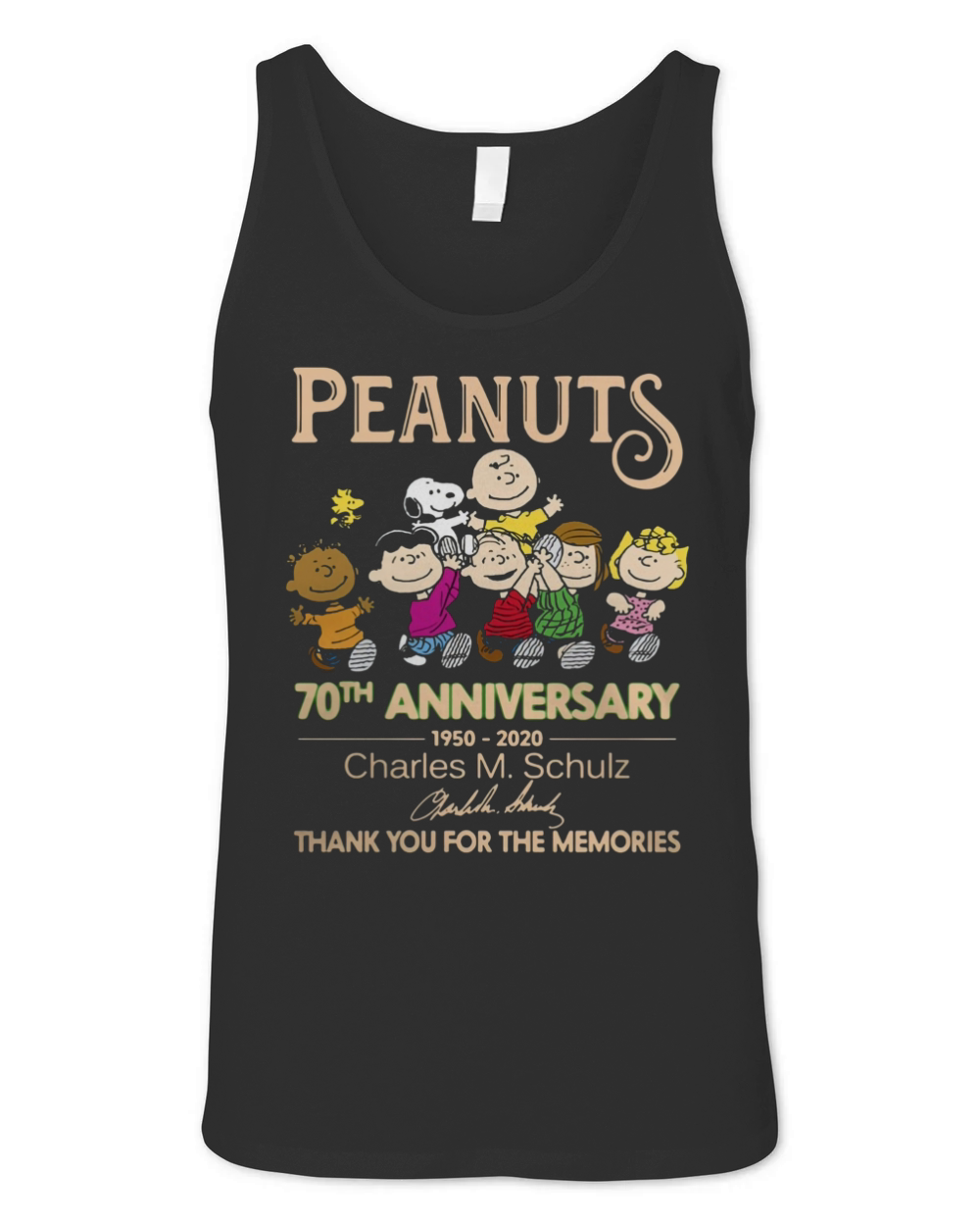 Peanuts 70th anniversary 1950 2020 Charles M Schulz thank you for the memories shirt Unisex Jersey Tank