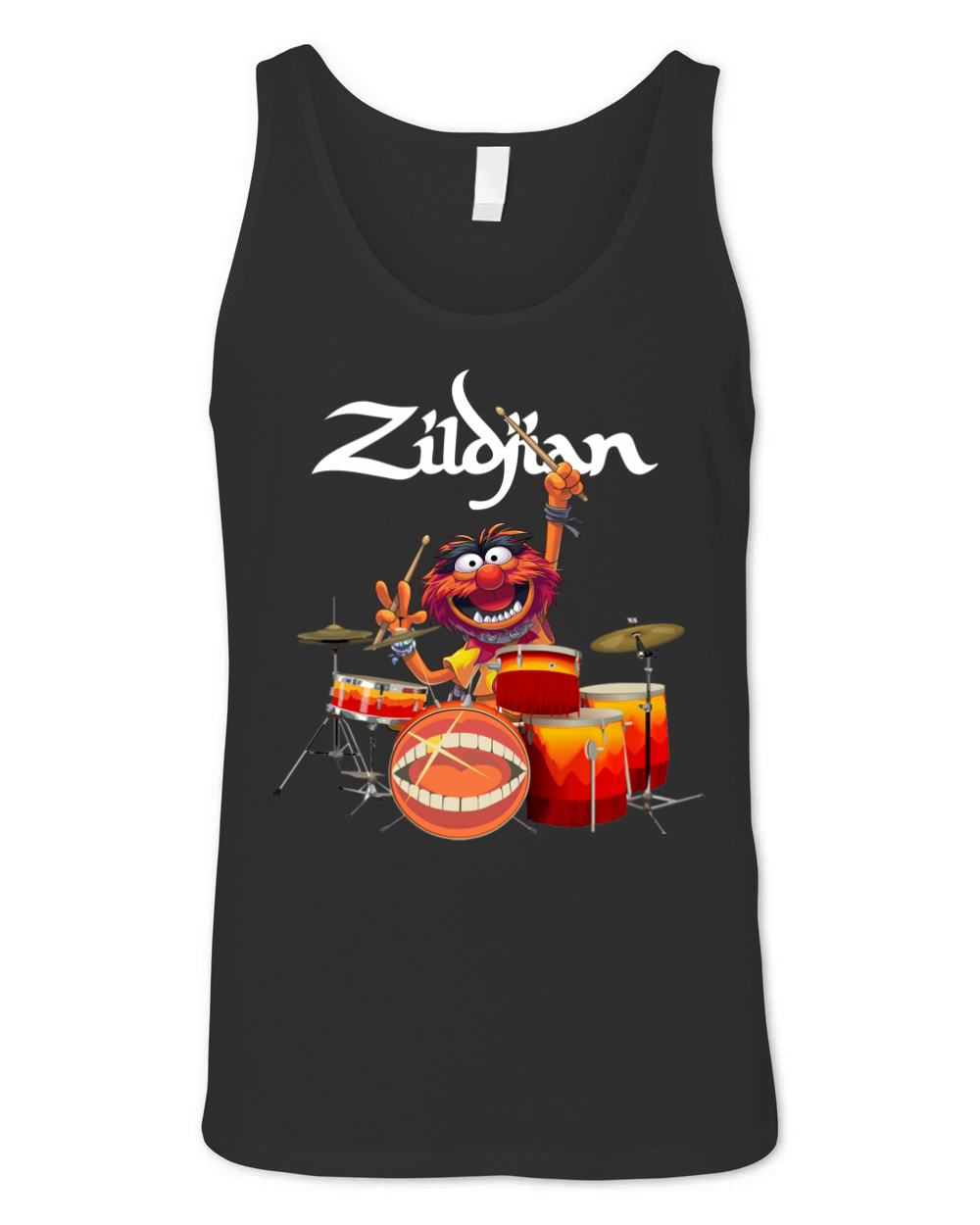 The Muppet Playing Drum For Avedis Zildjian Shirtc Unisex Jersey Tank