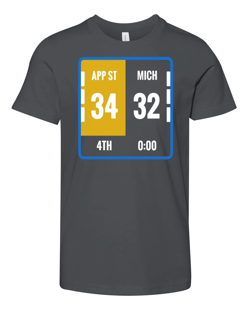 Appalachian Michigan Scoreboard Football Youth Unisex Jersey Tee