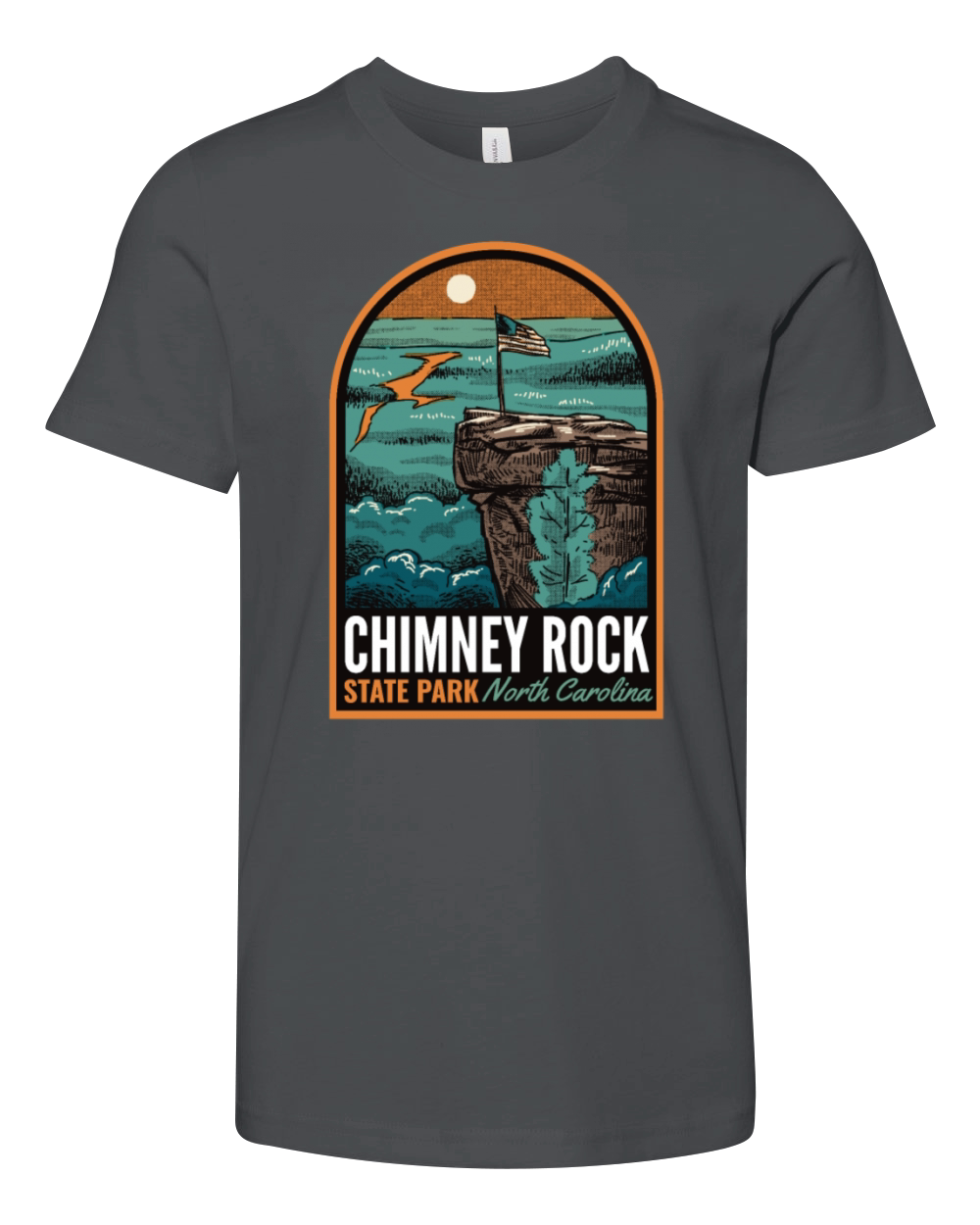 Chimney Rock State Park NC Vintage Youth Unisex Jersey Tee
