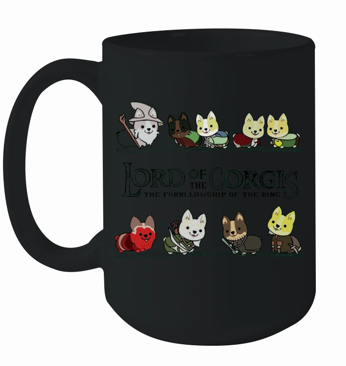 LORD OF THE CORGIS THE FURRLLOWSHIP OF THE RING Ceramic Mug