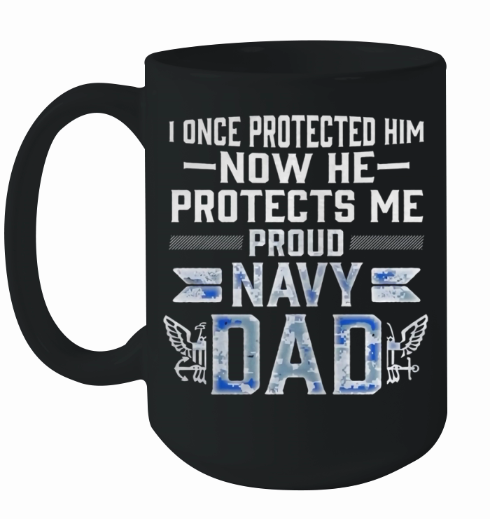 Proud Navy Dad Son Military Air Force Navy T Shirt Black Youth Ceramic Mug