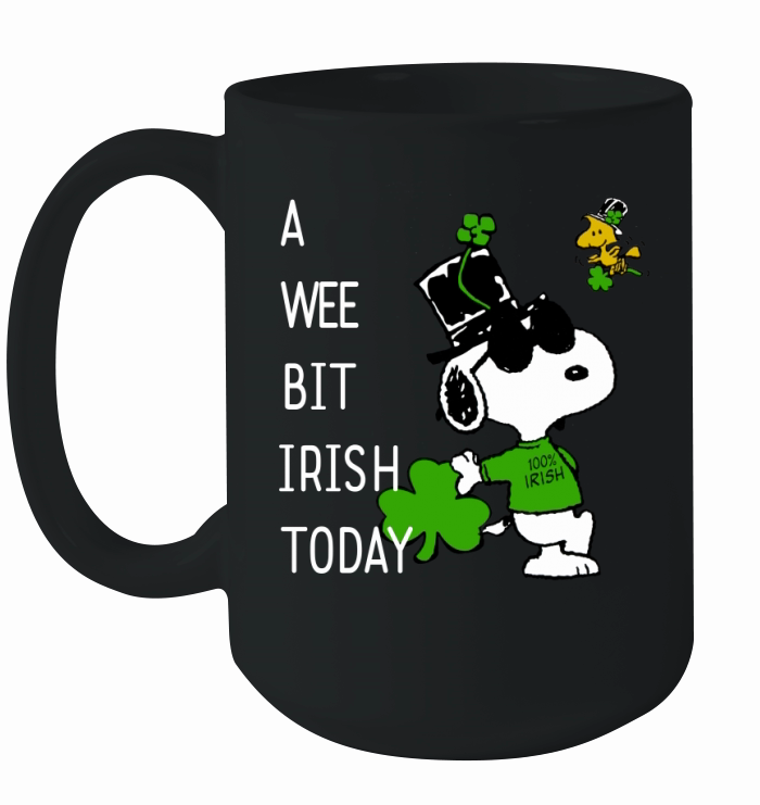 Snoopy A Wee Bit Irish Today Shamrock St. Patrick’s Day shirt Ceramic Mug