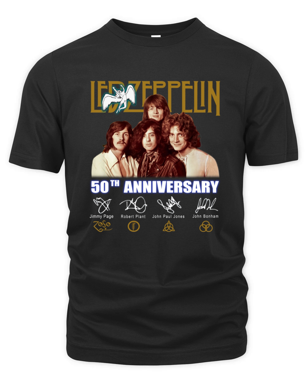 Led Zeppelin members 50th Anniversary signatures shirt Organic Unisex T-shirt