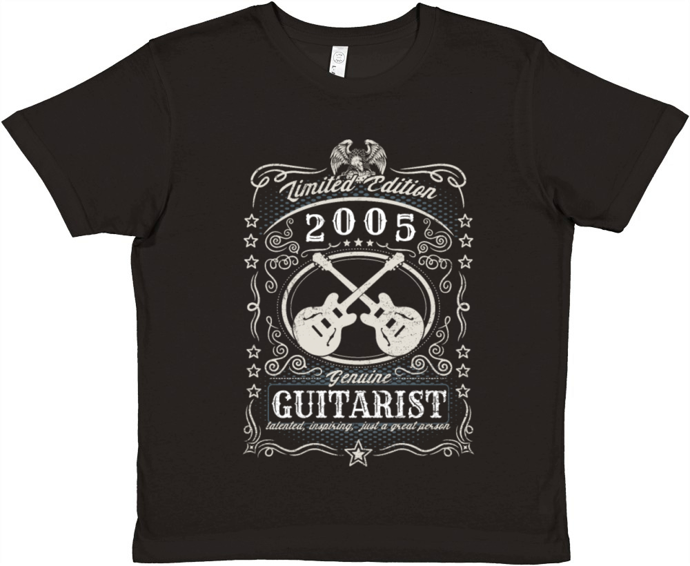 Vintage 2005 Guitarist Birthday Gift Guitar Player Premium Kids Crewneck T-shirt