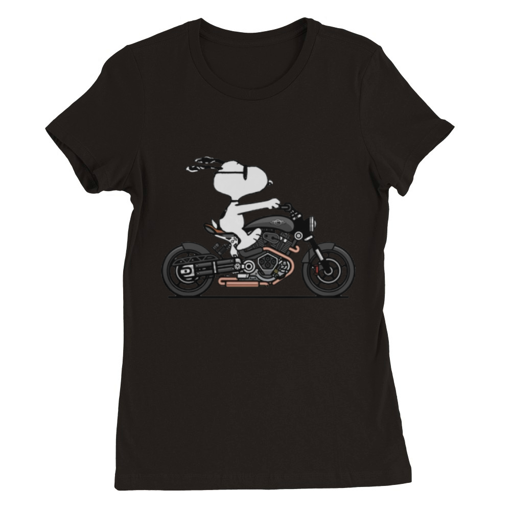 Snoopy riding motorcycle shirt Premium Womens Crewneck T-shirt
