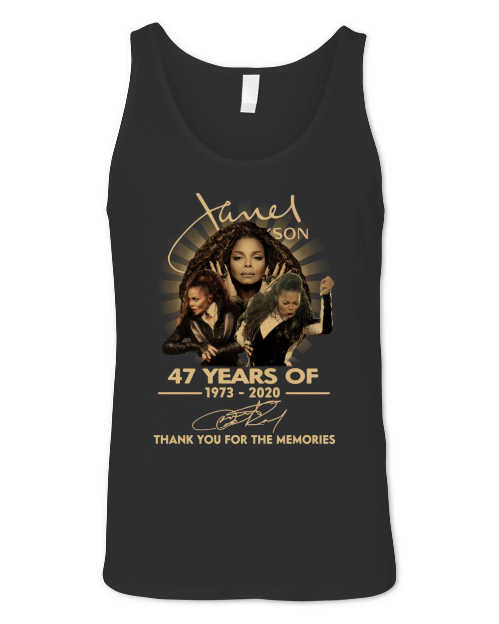 Janet Jackson 47 Years Of 1973 2020 Signature Thank You For The Memories shirt Unisex Jersey Tank