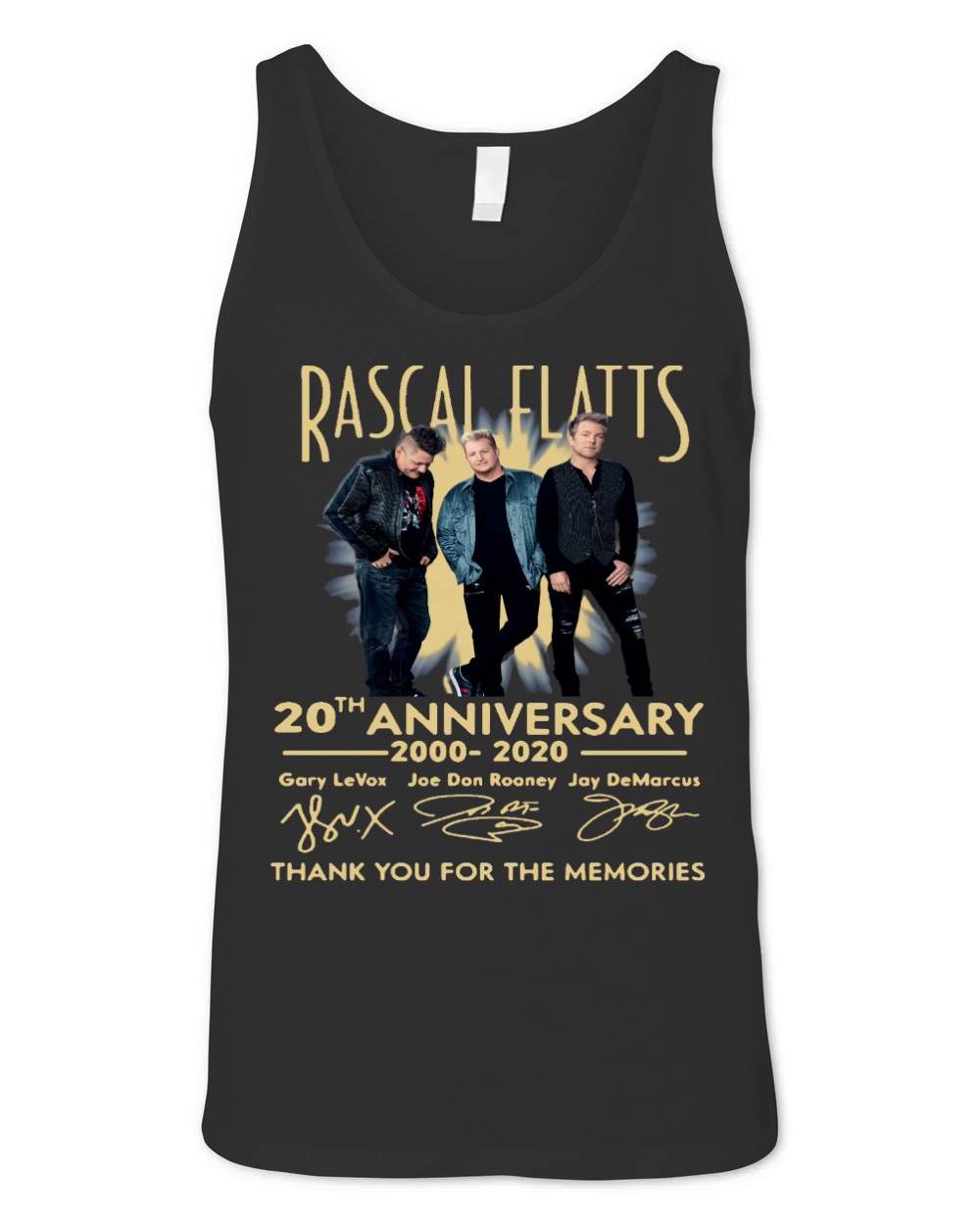 Rascal Flatts Band 20th Anniversary 2000-2020 Signature shirt Unisex Jersey Tank