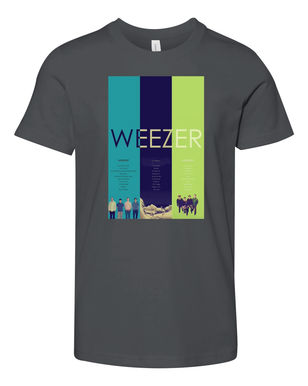 Blue To Green Weezer's First 3 Albums Youth Unisex Jersey Tee