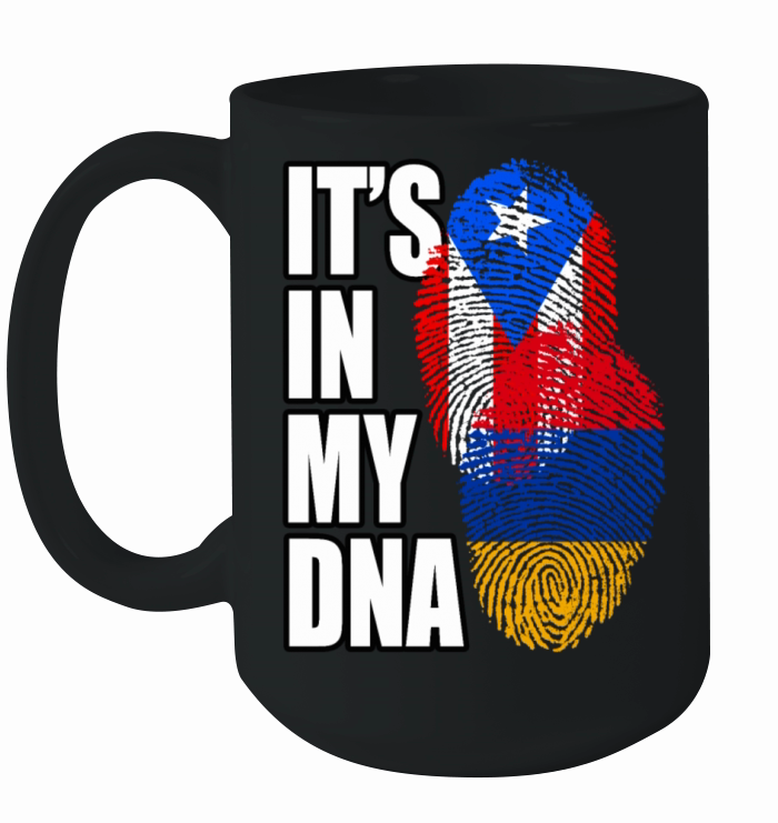 Armenian And Puerto Rican Mix Heritage DNA Flag Ceramic Mug