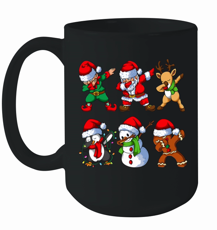 Dabbing Santa Elf Friends Christmas Kids Boys Men Ceramic Mug