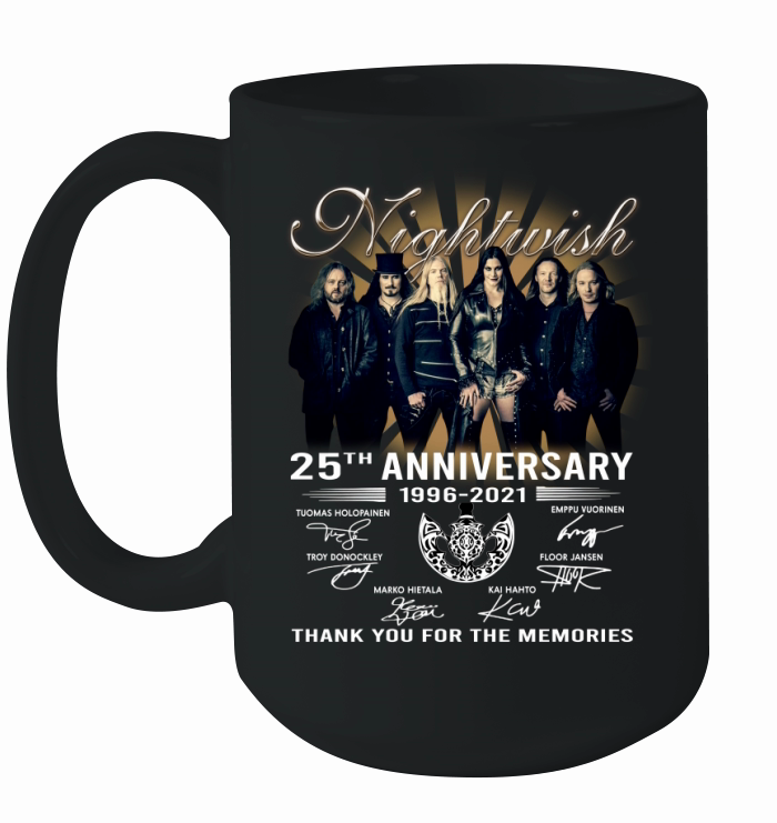 Nightwish Band 25th Anniversary 1996 2021 signatures thank you for the memories Ceramic Mug