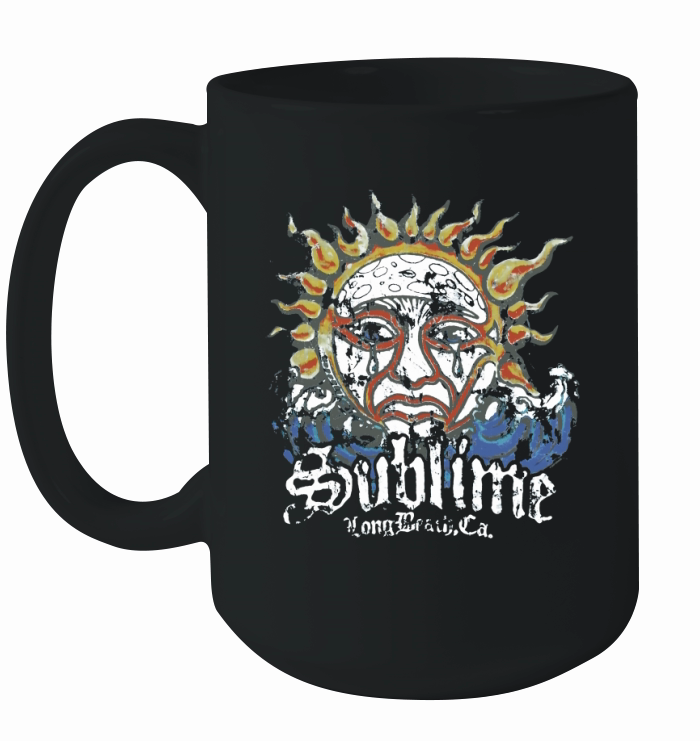 Sublime Blue Sun Logo Watercolor Rock Band Ceramic Mug