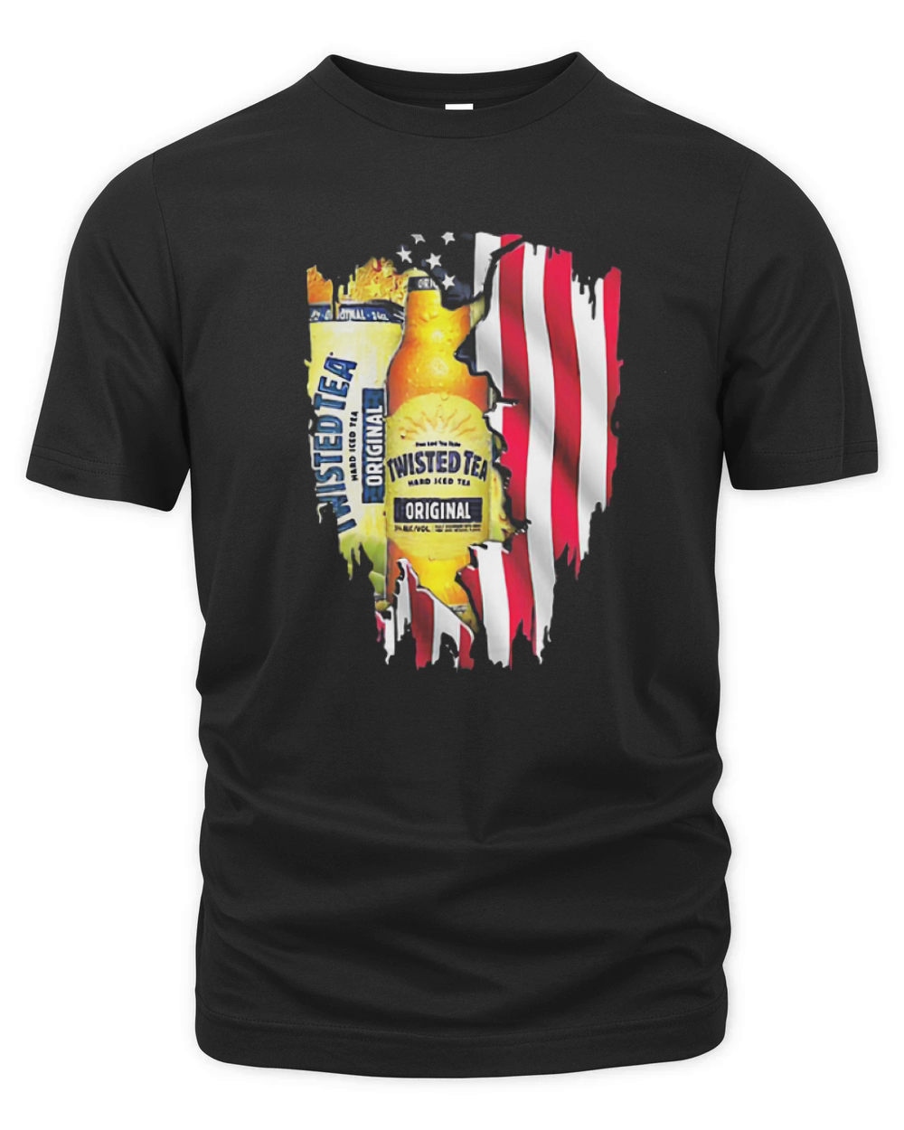 Twisted Tea inside American flag shirt Organic Unisex T-shirt