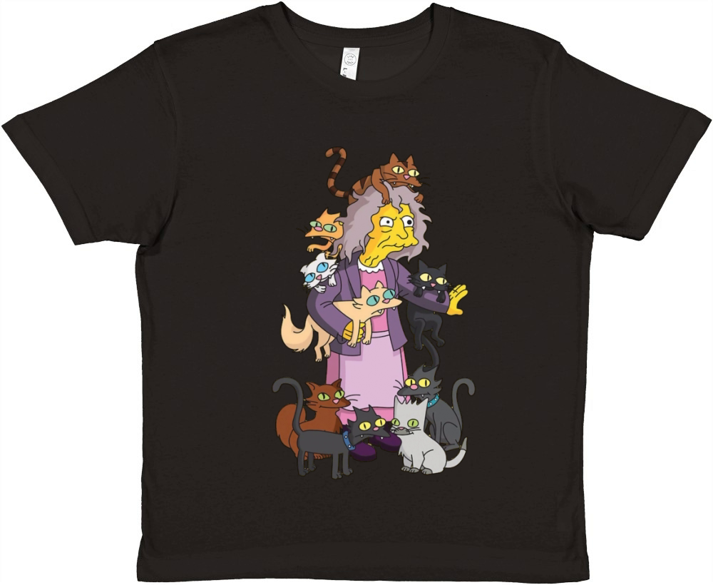 The Simpsons Crazy Cat Lady shirt, hoodie, sweater, longsleeve t-shirt Premium Kids Crewneck T-shirt