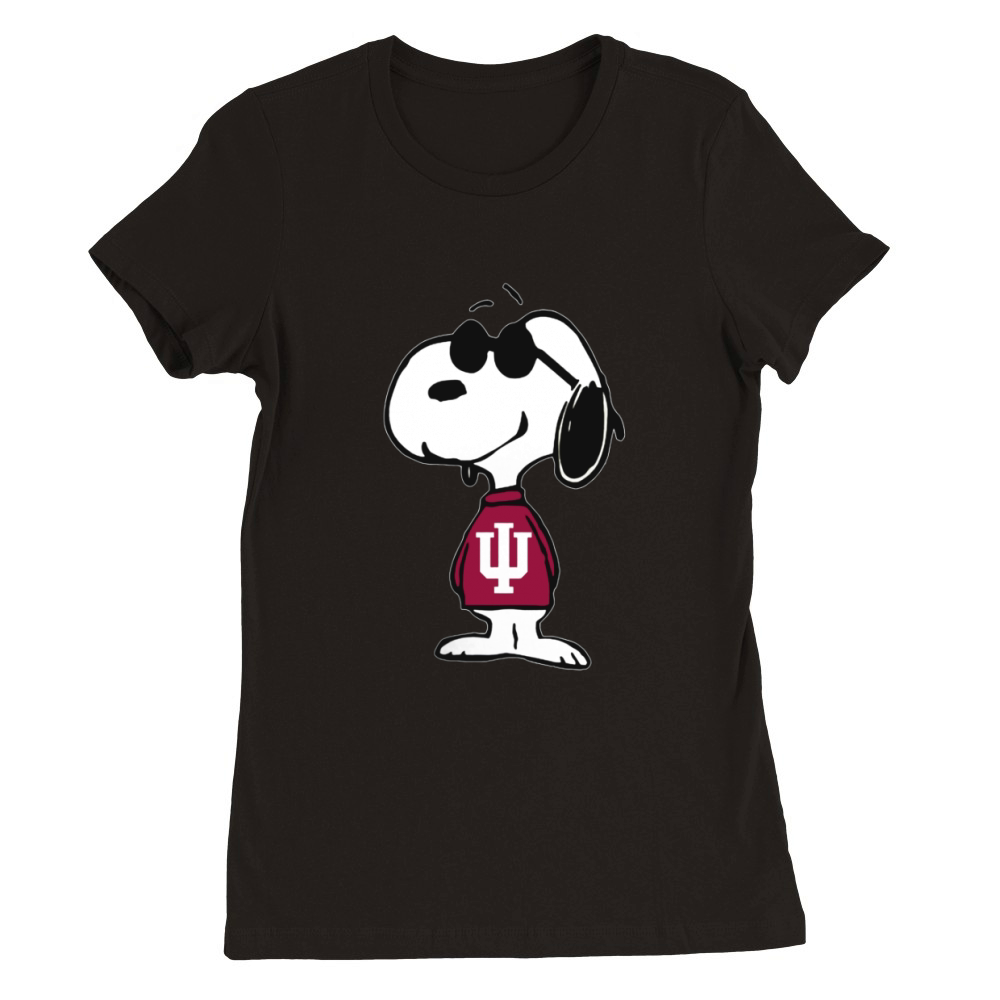 CG-snoopy-sport-football-Indiana Hoosiers Premium Womens Crewneck T-shirt