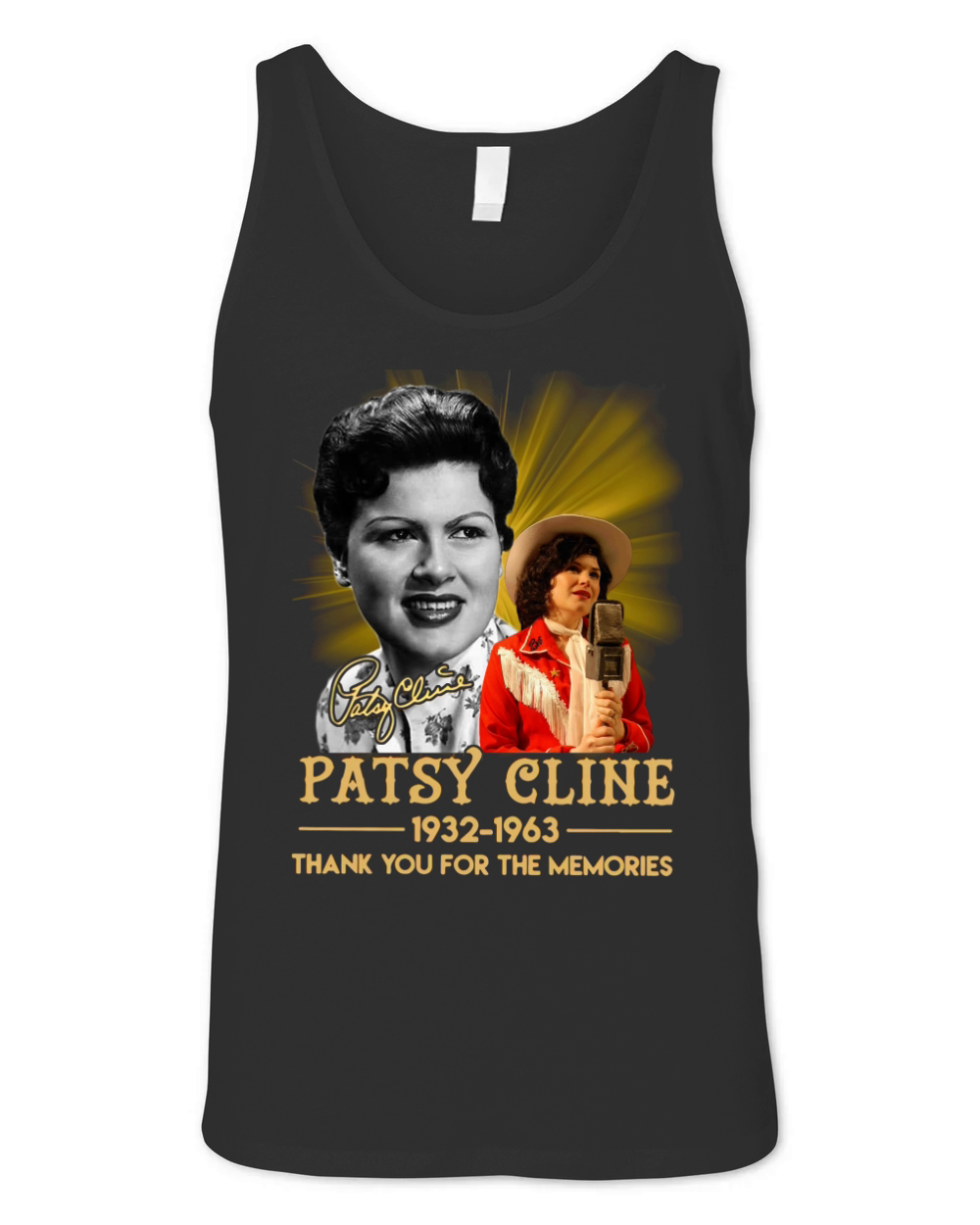 Patsy Cline 1932 1963 thank you for the memories signature Unisex Jersey Tank