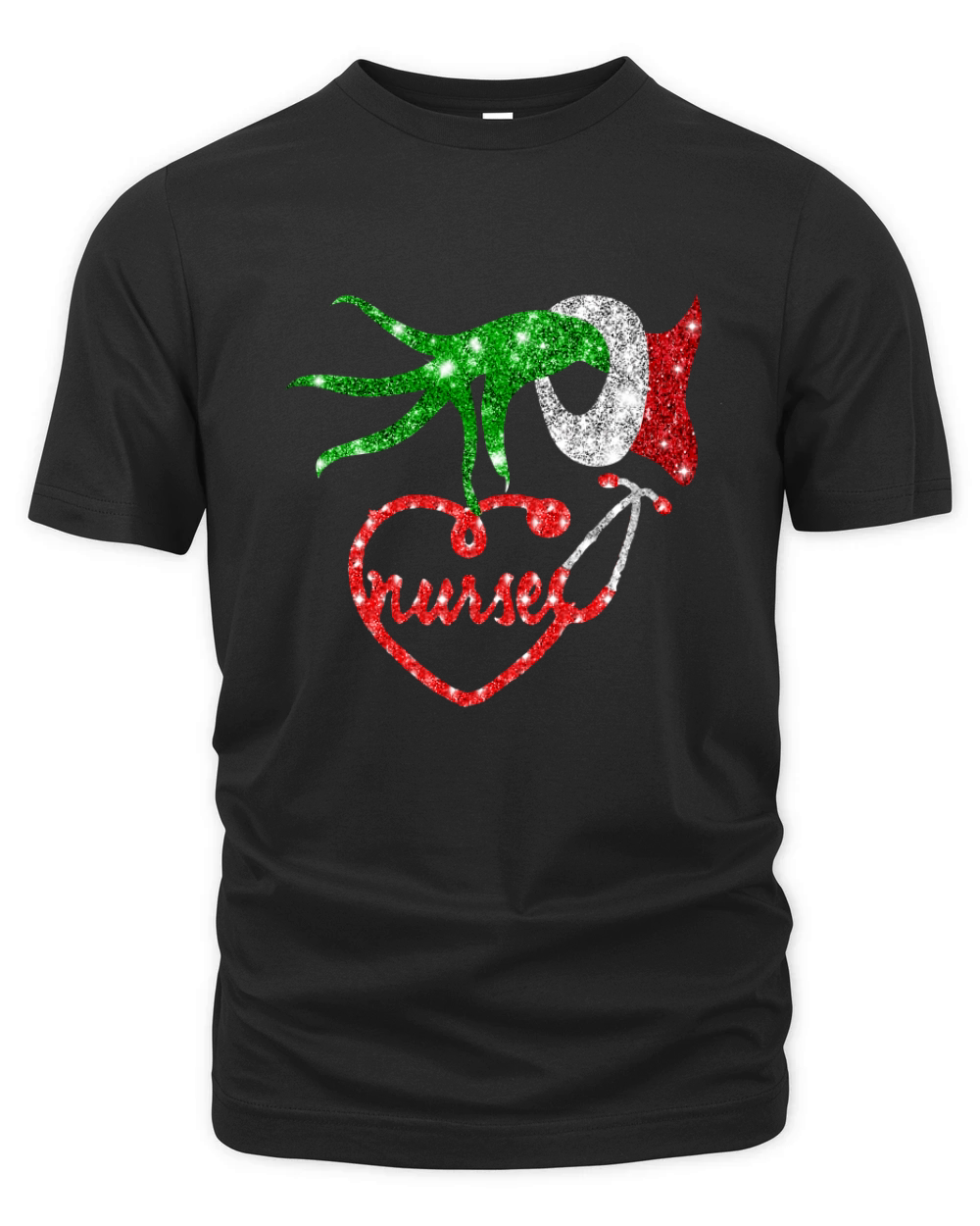 Nurse Grinch Hand Holding Stethoscope Christmas - Longsleeve Tee Unisex Organic Unisex T-shirt