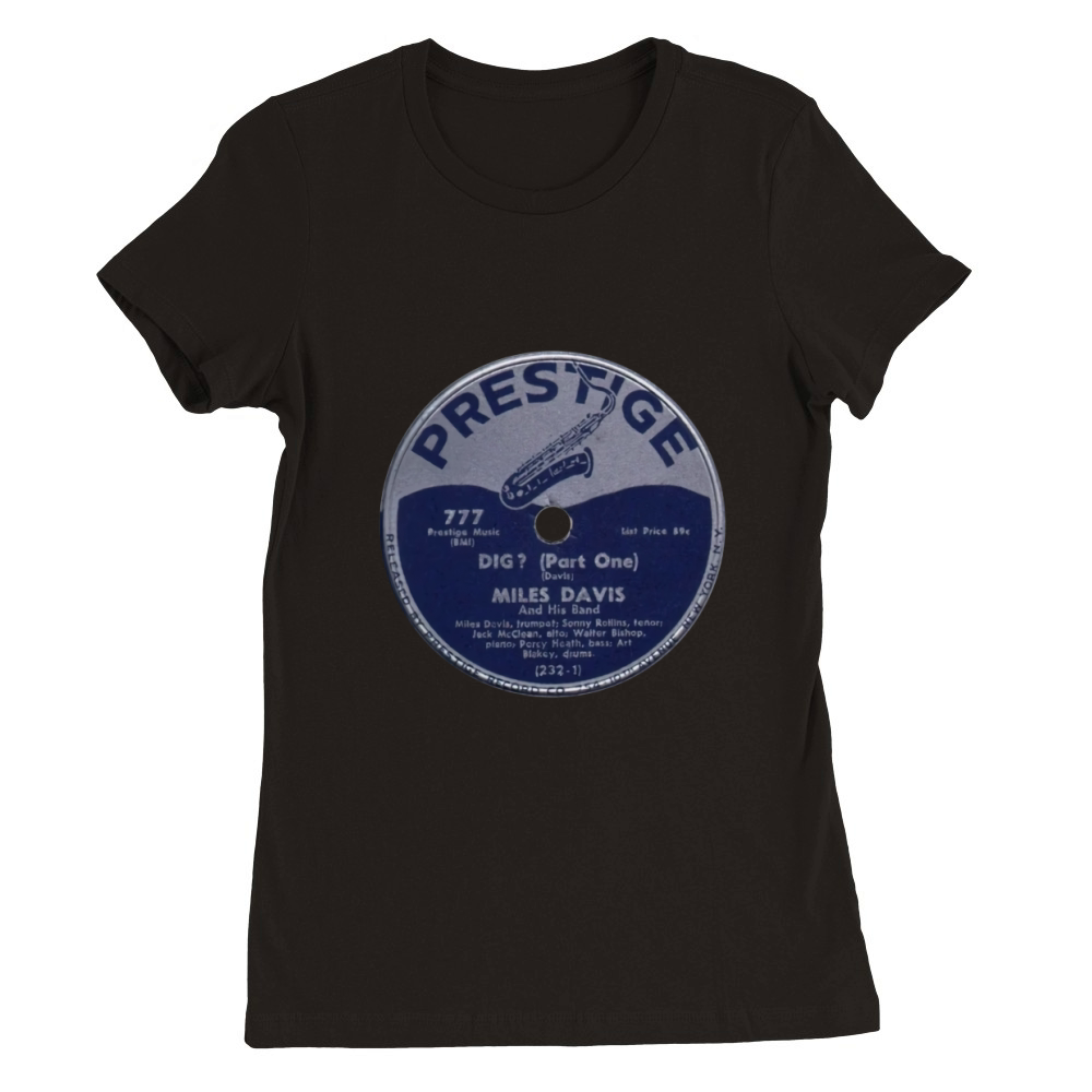 Miles Davis 78 RPM Record Label Premium Womens Crewneck T-shirt