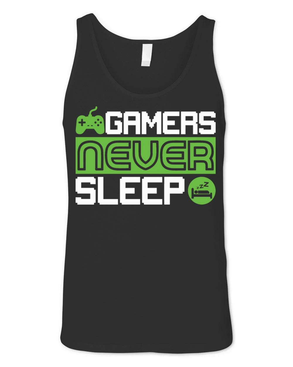 Vintage Gamers Funny Games Never Sleep Unisex Jersey Tank