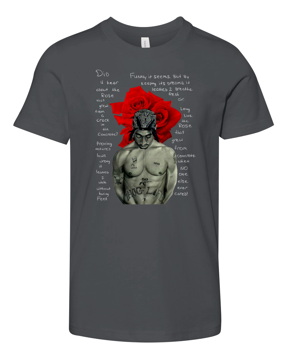 Tupac Shakur signature The Rose That Grew from Concrete Lyrics shirt Youth Unisex Jersey Tee