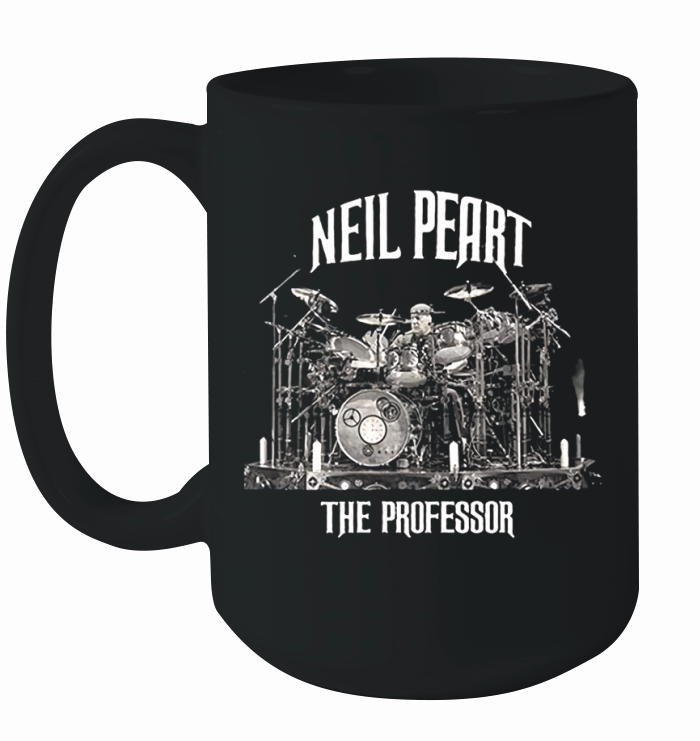 Anna Press Neil Peart The Professor  The Drummer Black Ceramic Mug