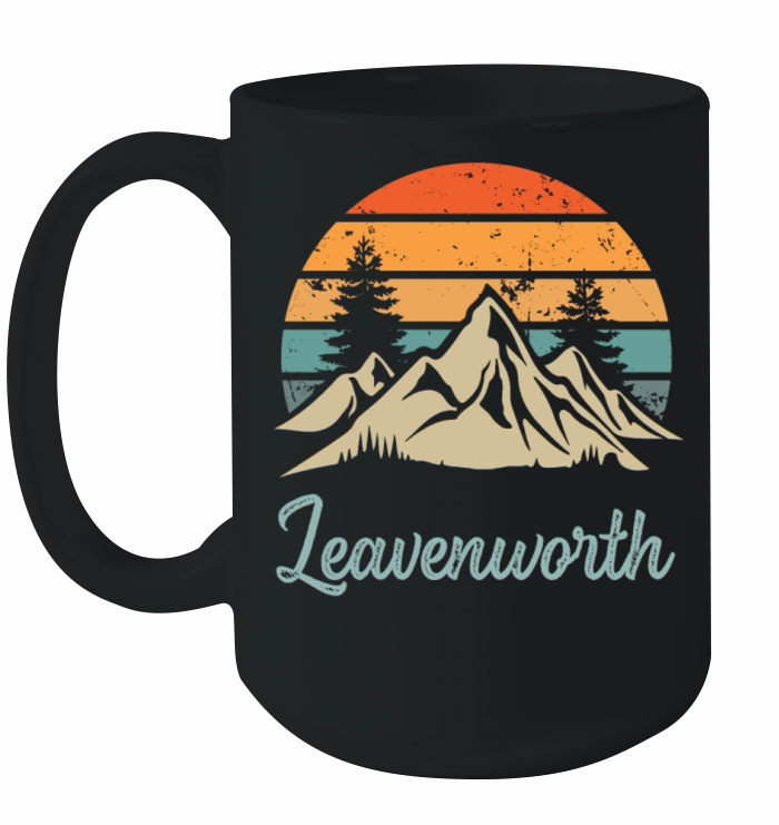 Leavenworth Retro Vintage Mountain Sunset Outdoors Ceramic Mug