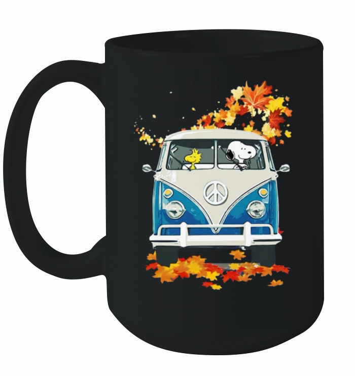 Snoopy And Woodstock VW Volkswagen Hippie Car shirt Ceramic Mug