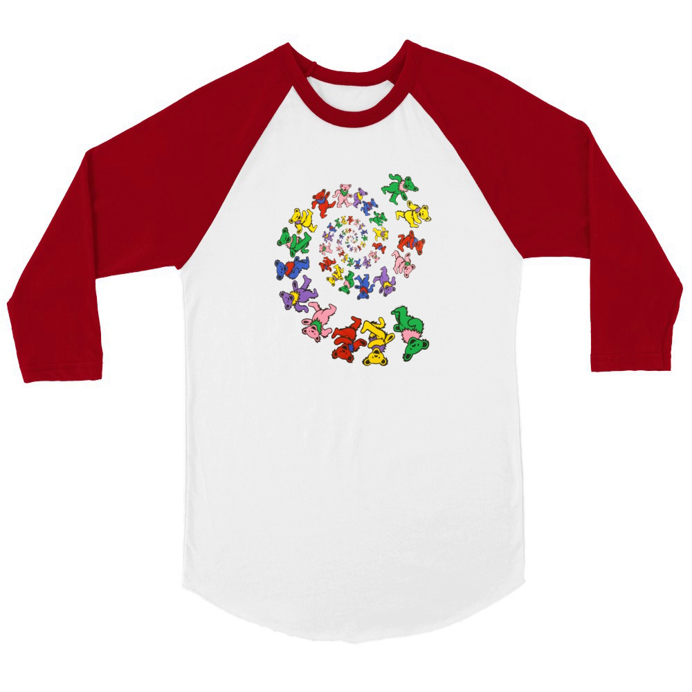 grateful dead dancing bears Unisex ¾ sleeve Raglan T-shirt