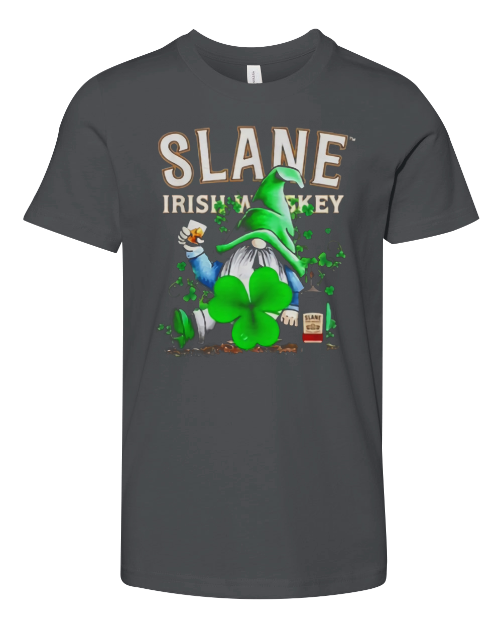 Gnome and Slane Irish Whiskey shamrock St Patrick’s Day shirt Youth Unisex Jersey Tee