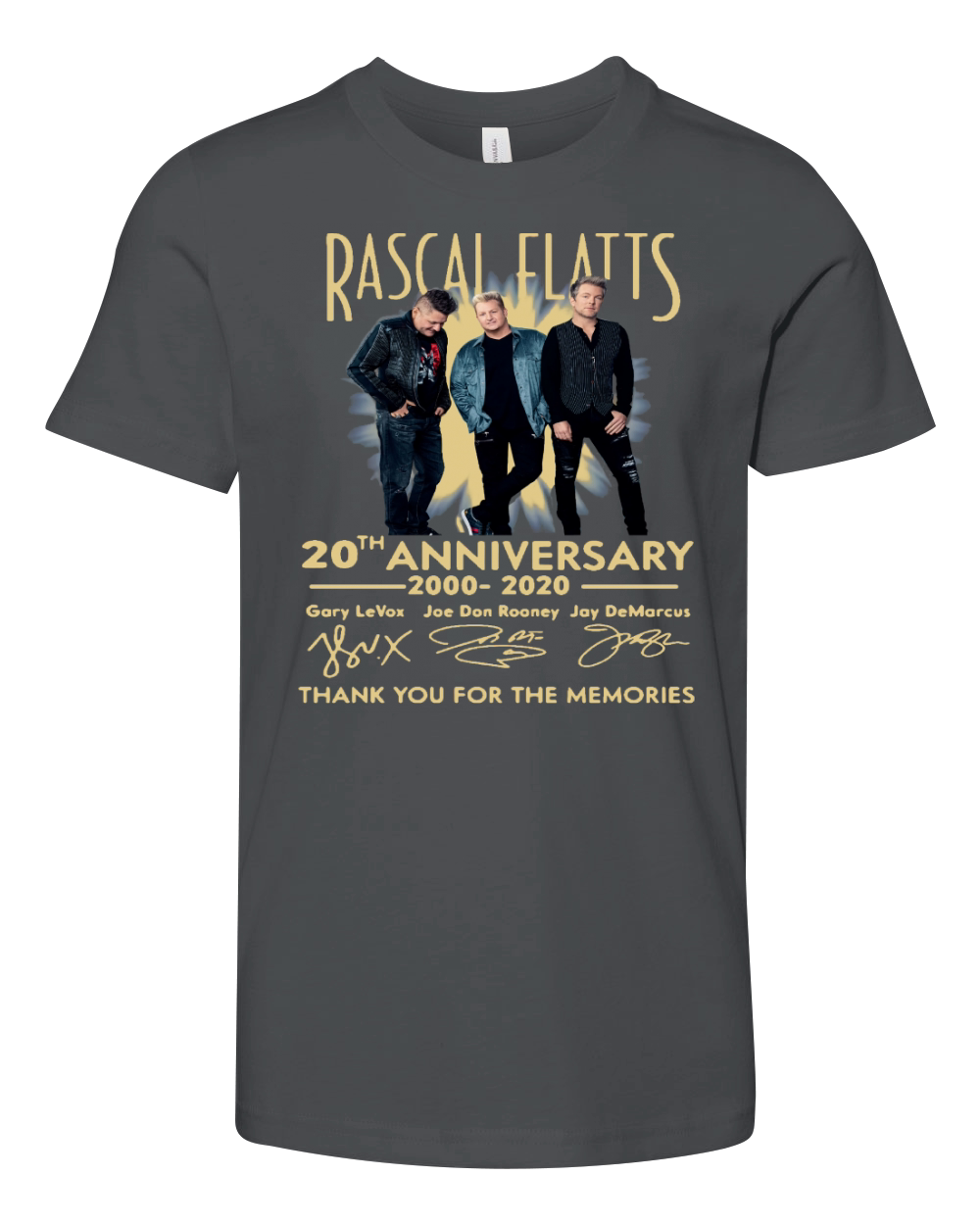 Rascal Flatts Band 20th Anniversary 2000-2020 Signature shirt Youth Unisex Jersey Tee