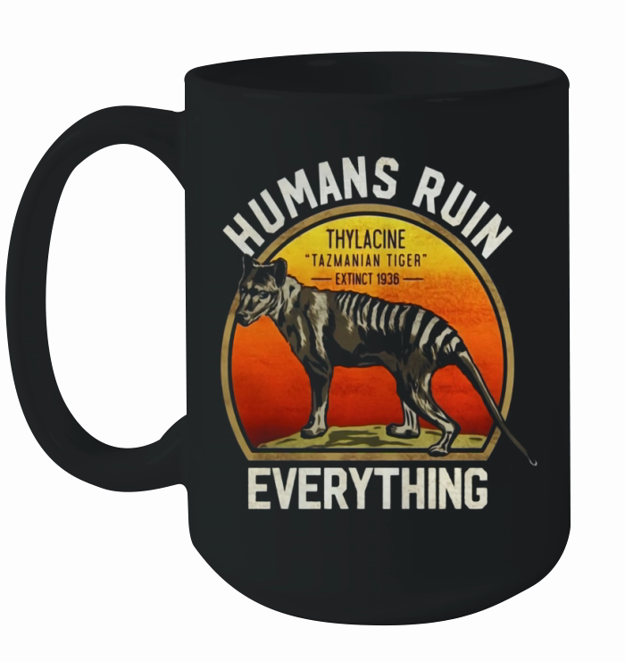 Tasmanian Tiger Thylacine Australian Extinct Animal T Shirt Ceramic Mug