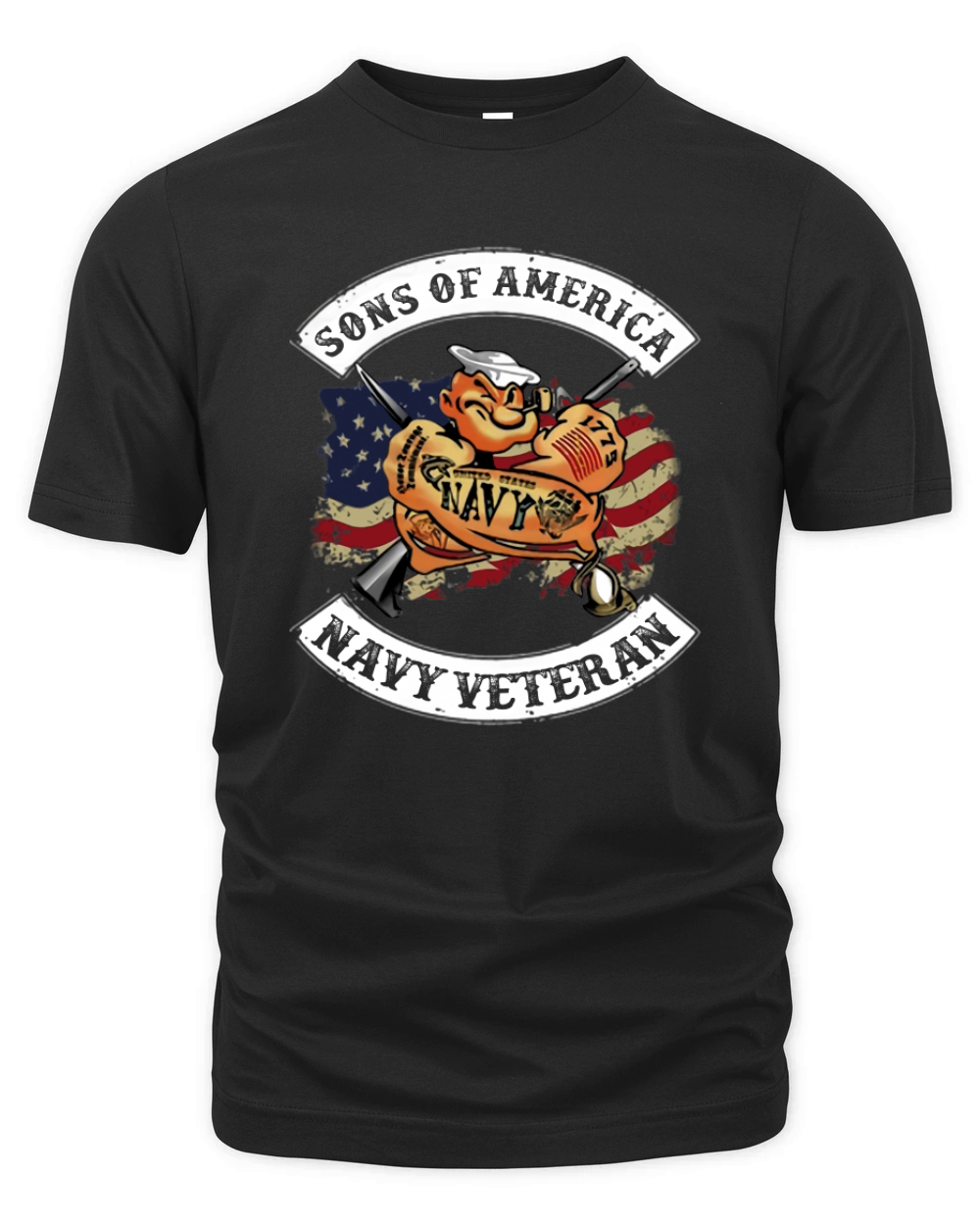 Popeye Sailor Man Son Of American Flag Navy Veteran shirt Organic Unisex T-shirt
