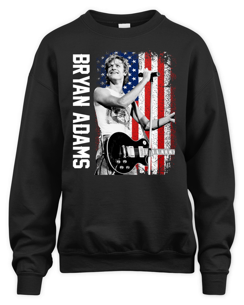 Discover Cool Bryan Adams American Flag Unisex Premium Crewneck Sweatshirt