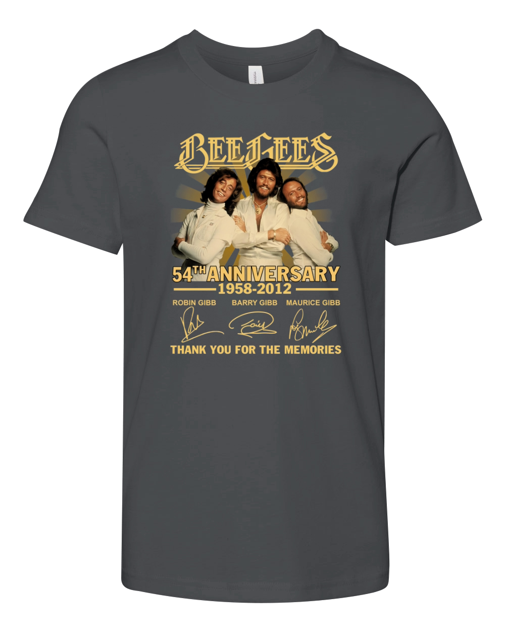 Bee gees 54th anniversary 1958 2012 thank you for the memories signatures Youth Unisex Jersey Tee