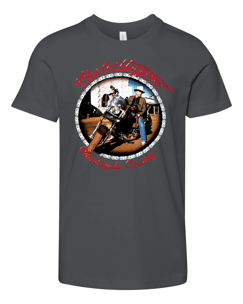 Merle Haggard - Motorcycle Cowboy Youth Unisex Jersey Tee