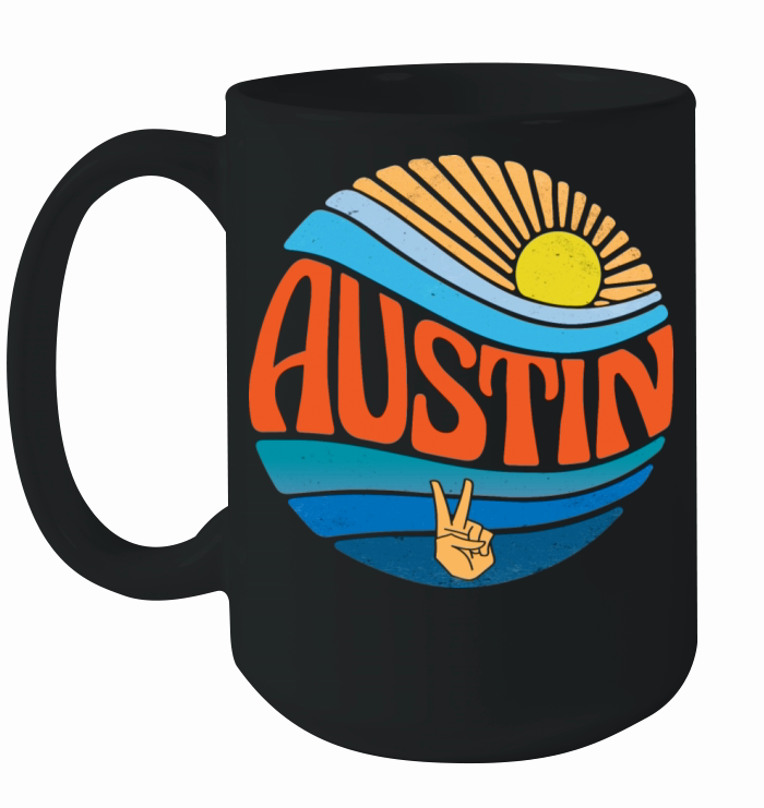 Austin Shirt Vintage Sunset Austin Groovy Tie Dye Ceramic Mug