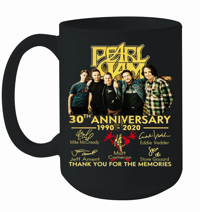 Pearl Jam 30th anniversary 1990 2020 signatures thank you for the memories shirt Ceramic Mug