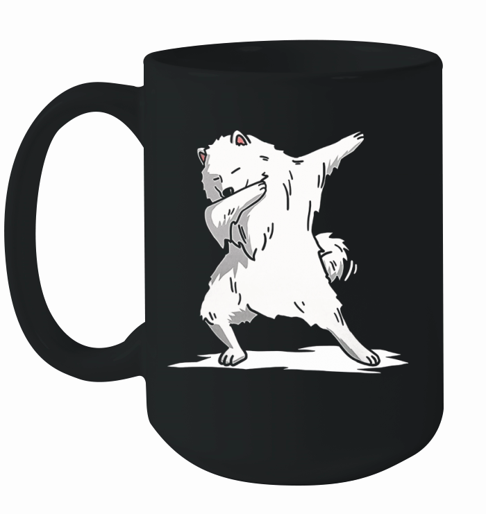 T-shirt de chien de Samoyède de tamponnage mignon Chemise de cadeau de danse de Dab drôle Ceramic Mug