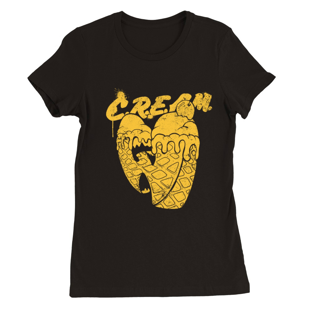 waffle ice cream wutang yellow Premium Womens Crewneck T-shirt