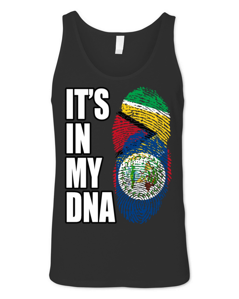 Guyanese And Belizean Mix Heritage DNA Flag Unisex Jersey Tank