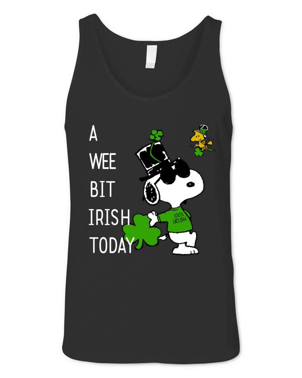 Snoopy A Wee Bit Irish Today Shamrock St. Patrick’s Day shirt Unisex Jersey Tank