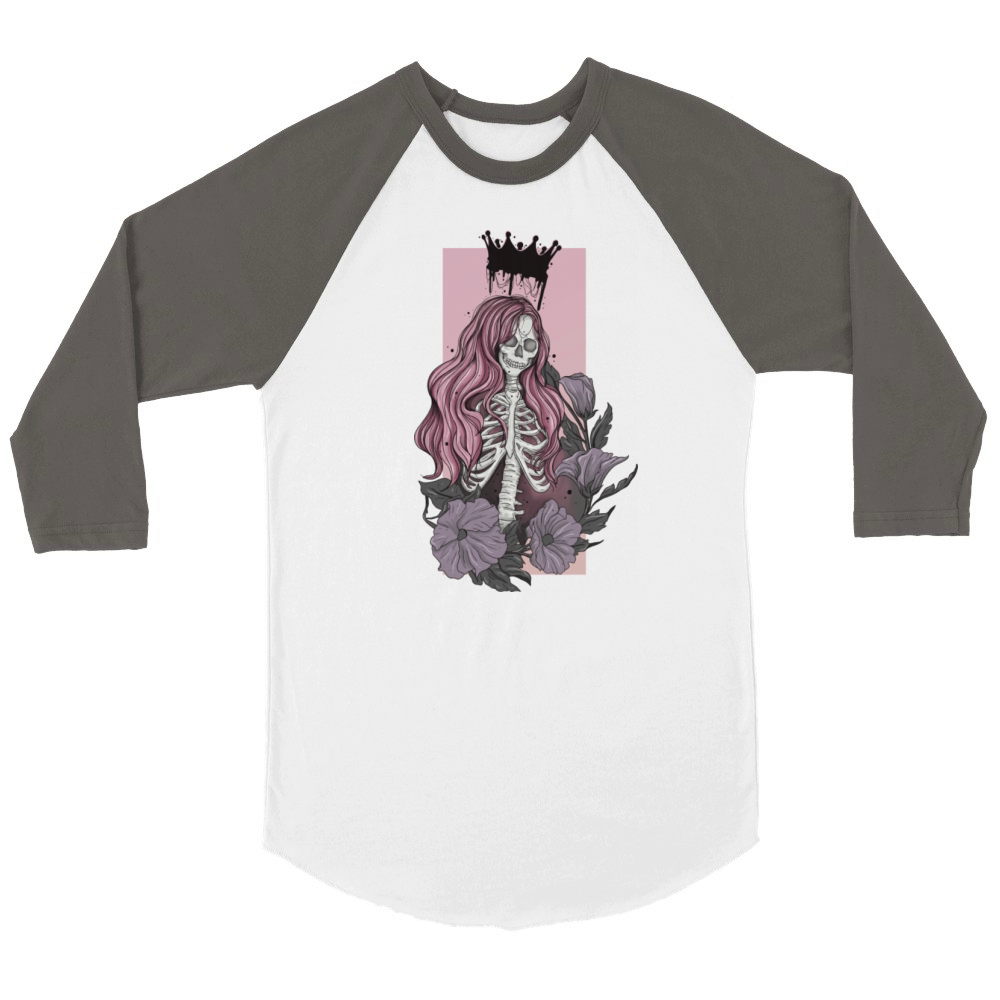 Skeleton Queen Unisex ¾ sleeve Raglan T-shirt